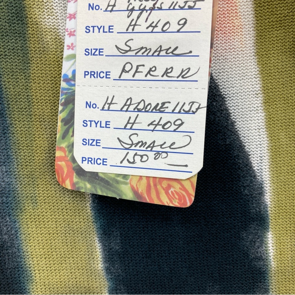 Adore Abstract Watercolor Open Ruffle Front Cardigan - Picture 4 of 8